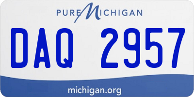 MI license plate DAQ2957