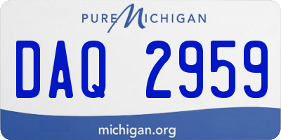 MI license plate DAQ2959