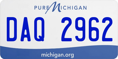 MI license plate DAQ2962