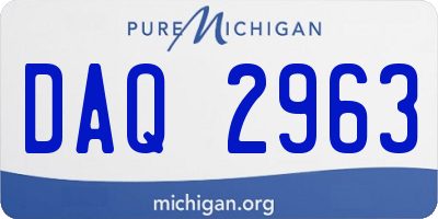 MI license plate DAQ2963