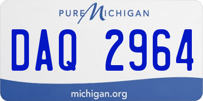 MI license plate DAQ2964