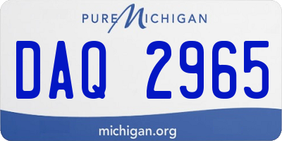 MI license plate DAQ2965