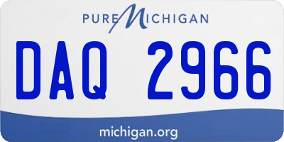 MI license plate DAQ2966