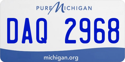 MI license plate DAQ2968