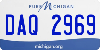 MI license plate DAQ2969
