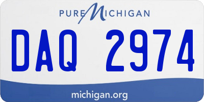 MI license plate DAQ2974
