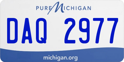 MI license plate DAQ2977