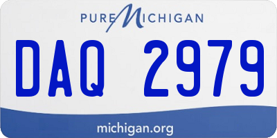 MI license plate DAQ2979
