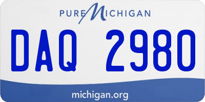 MI license plate DAQ2980