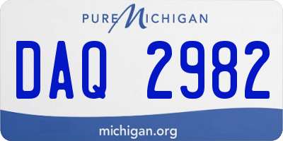 MI license plate DAQ2982