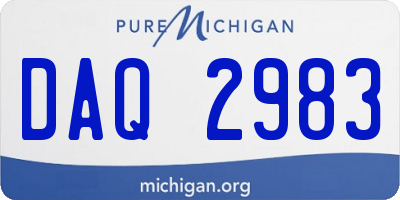 MI license plate DAQ2983