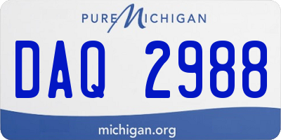 MI license plate DAQ2988