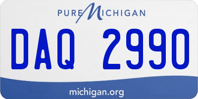 MI license plate DAQ2990