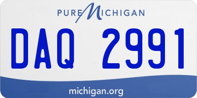MI license plate DAQ2991