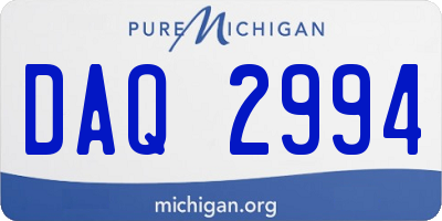 MI license plate DAQ2994
