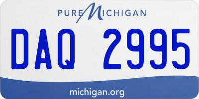 MI license plate DAQ2995