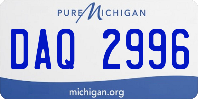 MI license plate DAQ2996