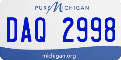 MI license plate DAQ2998