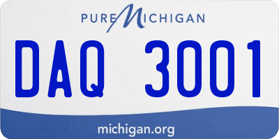 MI license plate DAQ3001