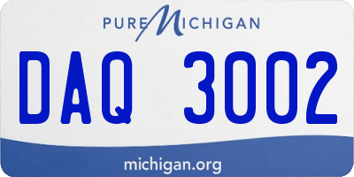 MI license plate DAQ3002