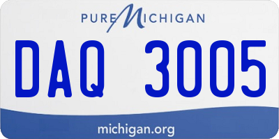 MI license plate DAQ3005