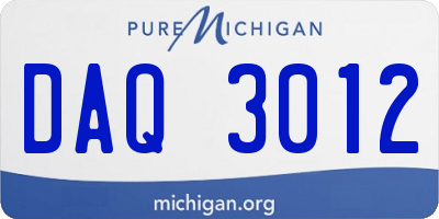MI license plate DAQ3012