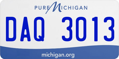 MI license plate DAQ3013