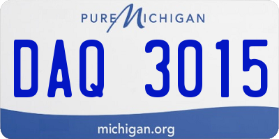 MI license plate DAQ3015