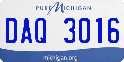 MI license plate DAQ3016