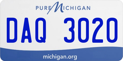MI license plate DAQ3020