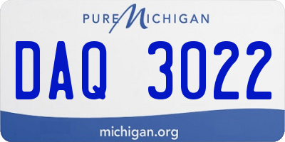 MI license plate DAQ3022