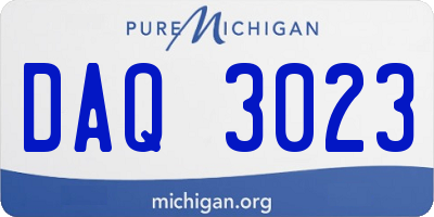 MI license plate DAQ3023