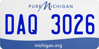 MI license plate DAQ3026