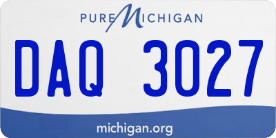 MI license plate DAQ3027