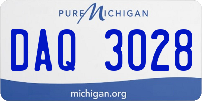 MI license plate DAQ3028
