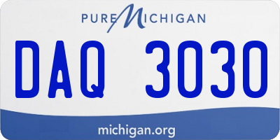 MI license plate DAQ3030