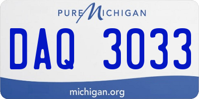 MI license plate DAQ3033