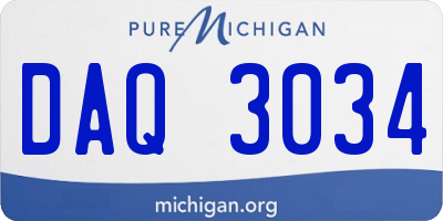 MI license plate DAQ3034