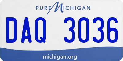 MI license plate DAQ3036