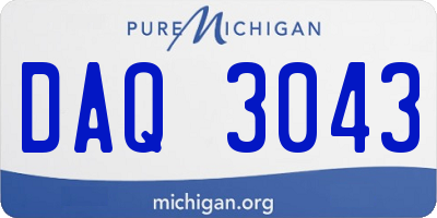 MI license plate DAQ3043