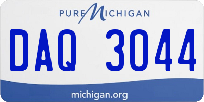 MI license plate DAQ3044