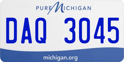 MI license plate DAQ3045