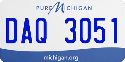 MI license plate DAQ3051