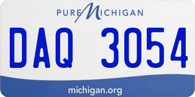 MI license plate DAQ3054