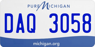 MI license plate DAQ3058