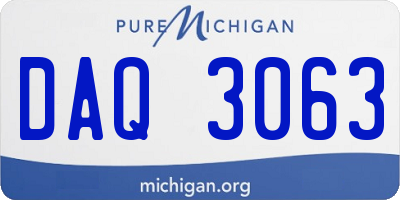 MI license plate DAQ3063