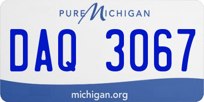 MI license plate DAQ3067