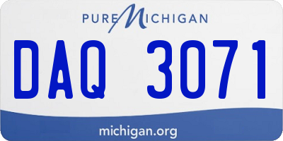 MI license plate DAQ3071