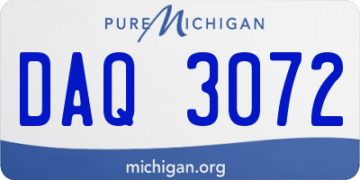 MI license plate DAQ3072