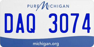 MI license plate DAQ3074